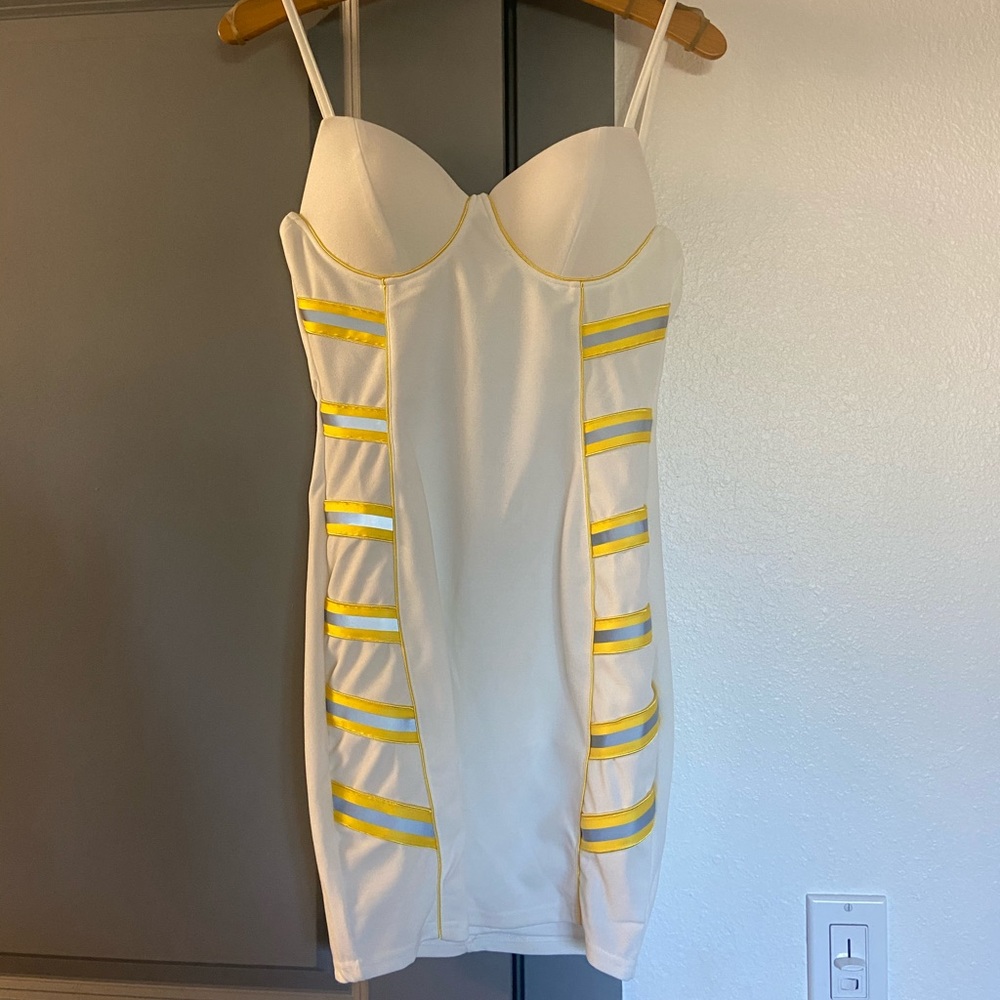 Fashion Nova White neon dress